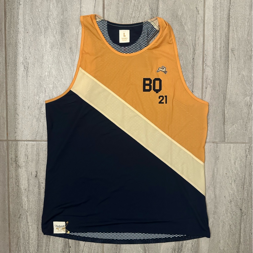 Tracksmith Orange and Black Tank Top